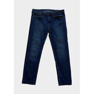 Calvin Klein Womens Denim Blue Jeans Size 10 Slim Boyfriend Ankle Short Dark